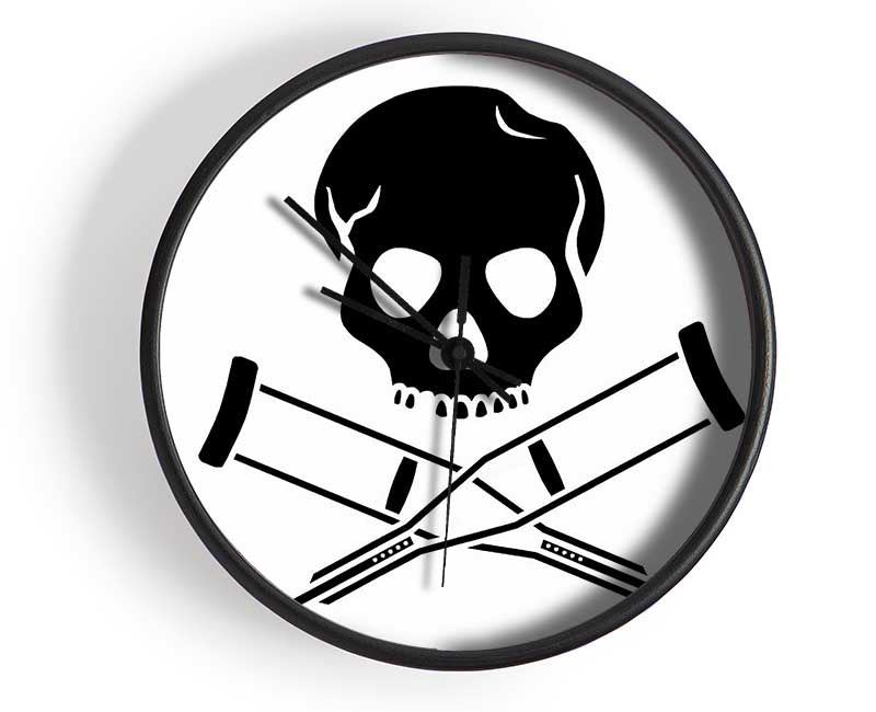 Jackass Skull n Bones B n W Clock - Wallart-Direct UK