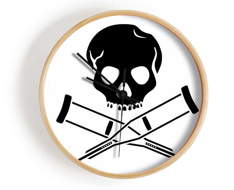 Jackass Skull n Bones B n W Clock - Wallart-Direct UK