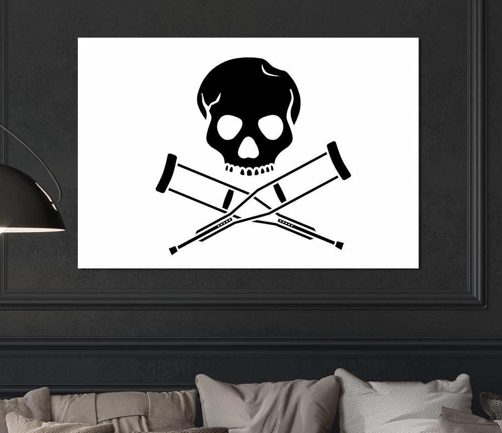 Jackass Skull N Bones B N W Print Poster Wall Art