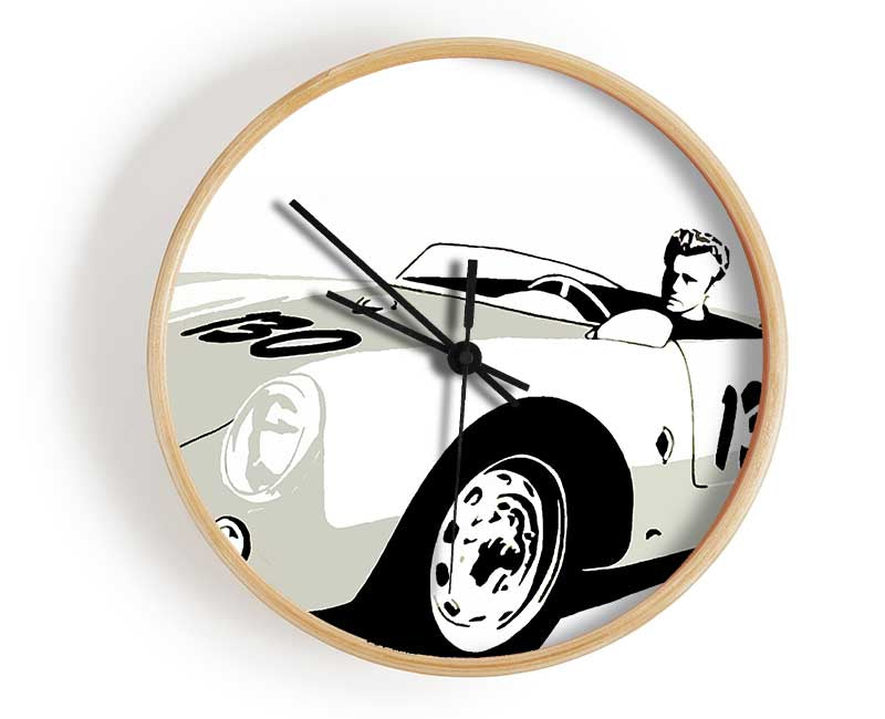 James Dean Car B n W Clock - Wallart-Direct UK