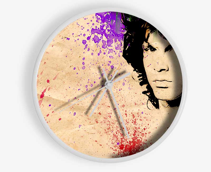 Jim Morrison Colour Splash Clock - Wallart-Direct UK