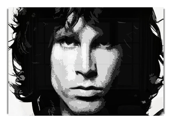 Jim Morrison Gesicht schwarzweiß