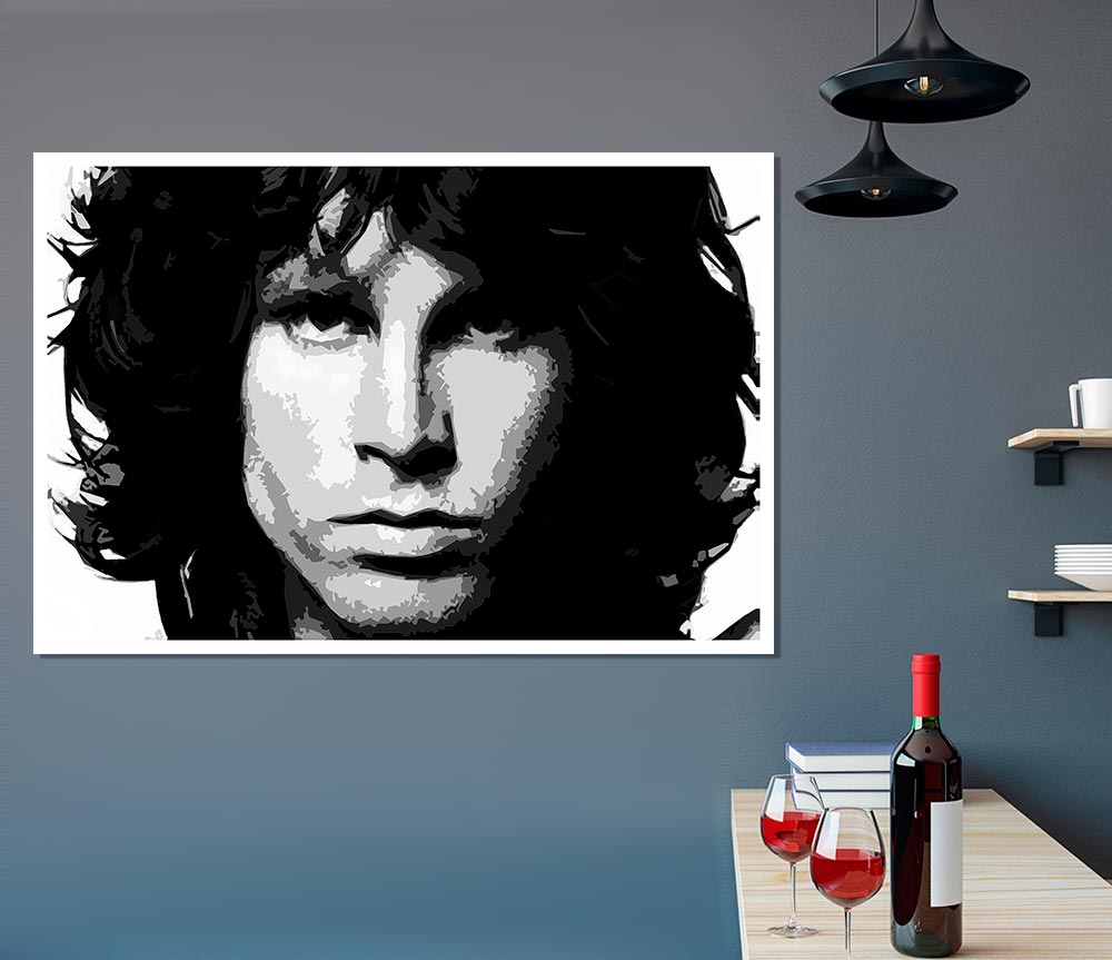 Jim Morrison Face B N W Print Poster Wall Art