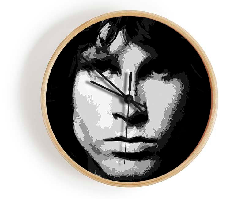 Jim Morrison Face B n W Clock - Wallart-Direct UK