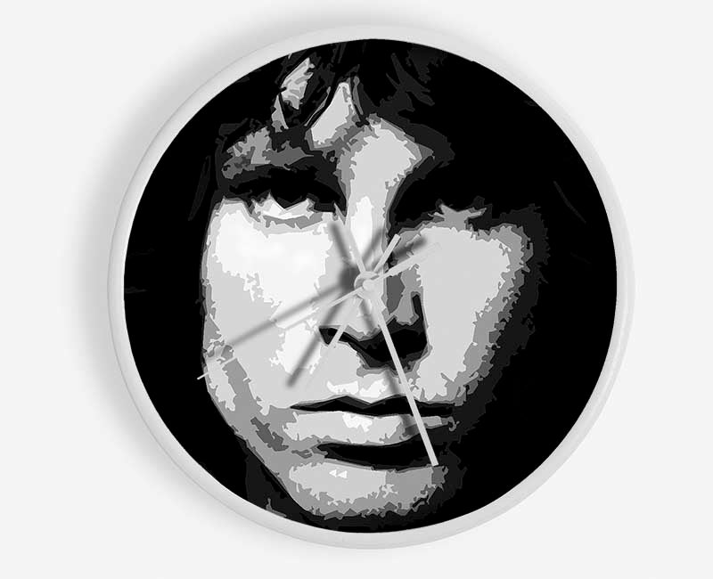 Jim Morrison Face B n W Clock - Wallart-Direct UK