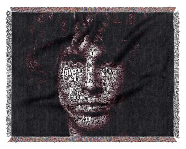 Jim Morrison Words Woven Blanket