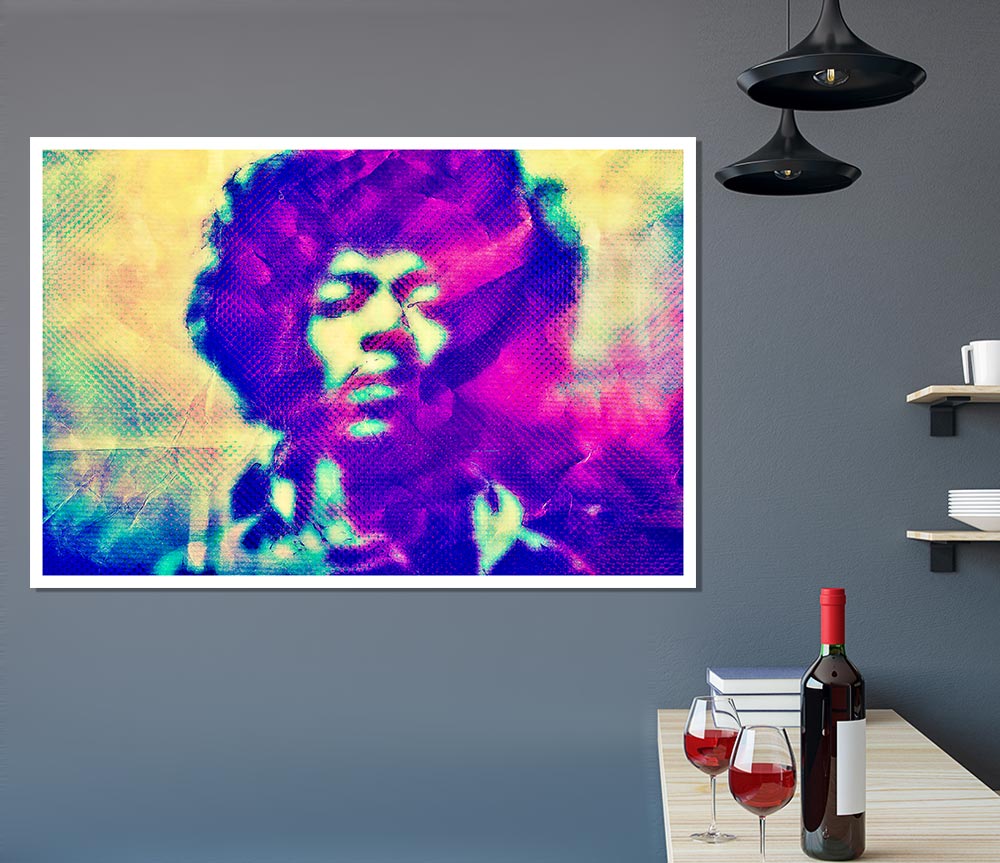 Jimi Hendrix Blur Print Poster Wall Art