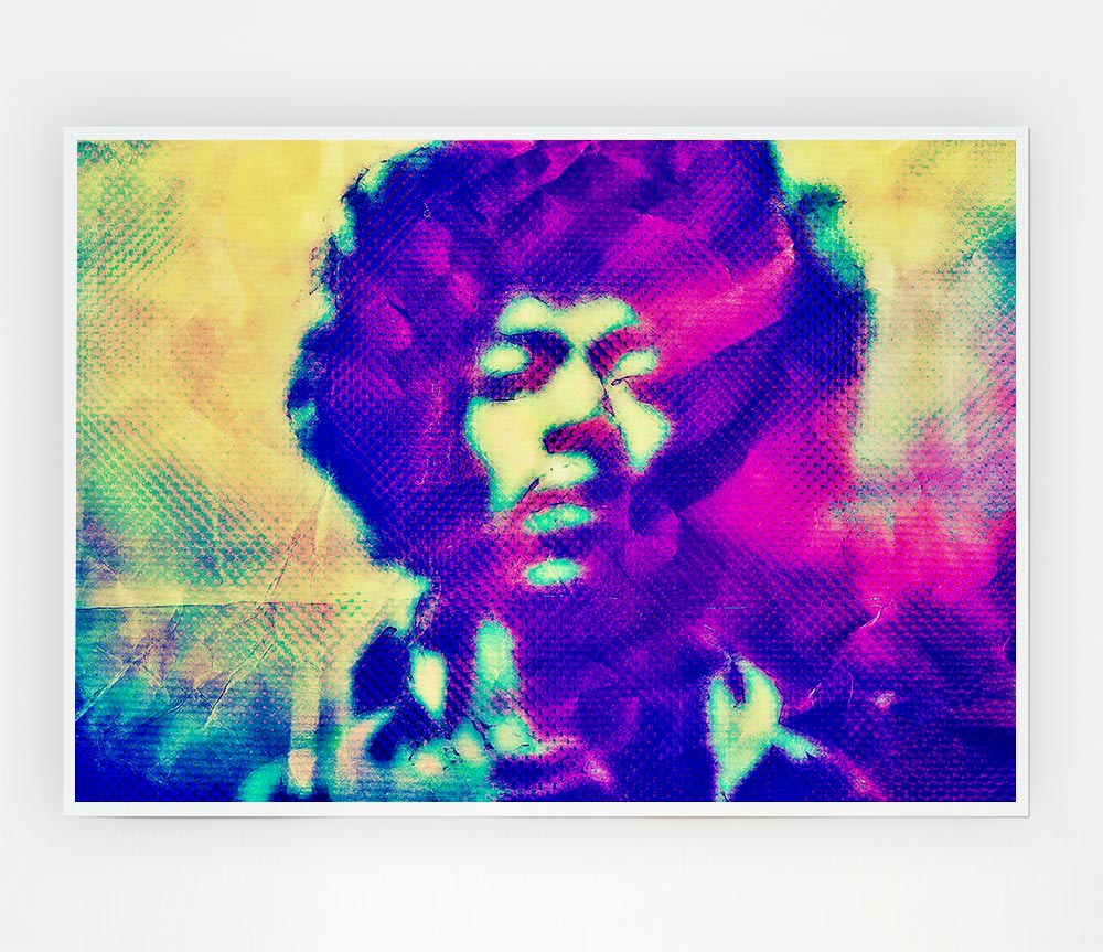 Jimi Hendrix Blur Print Poster Wall Art