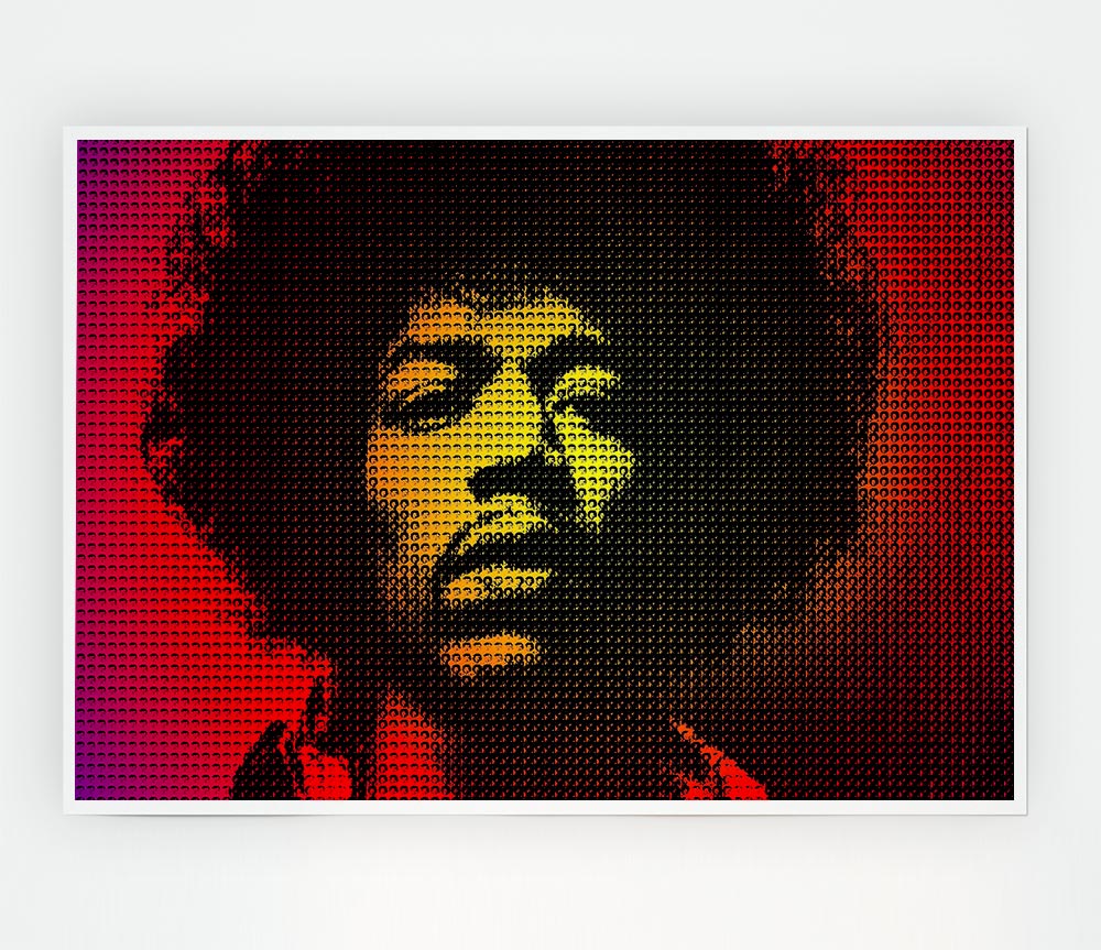 Jimi Hendrix Face Print Poster Wall Art