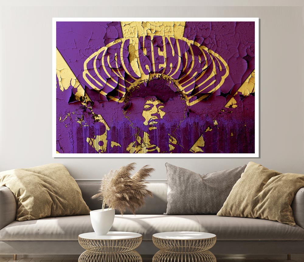 Jimi Hendrix Purple Haze Print Poster Wall Art