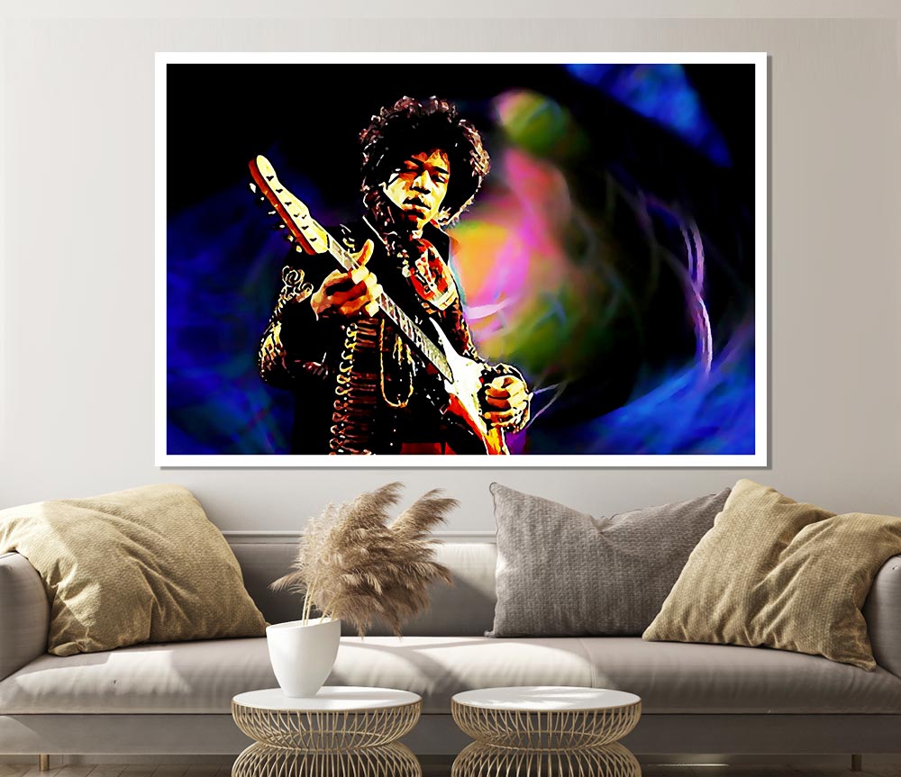 Jimi Hendrix Energy Field Print Poster Wall Art