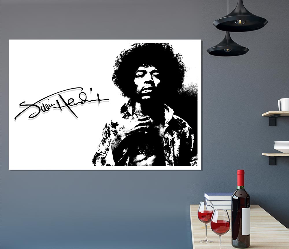 Jimi Hendrix Signature Print Poster Wall Art