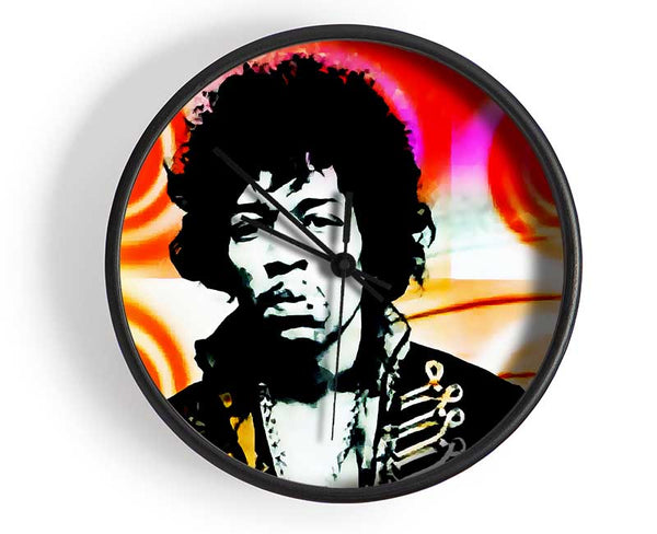 Jimi Hendrix Swirls Clock - Wallart-Direct UK