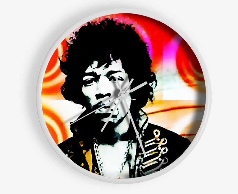 Jimi Hendrix Swirls Clock - Wallart-Direct UK