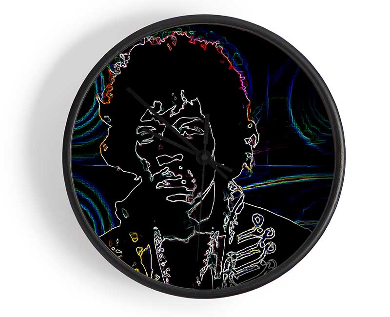 Jimi Hendrix Psychedelic Clock - Wallart-Direct UK