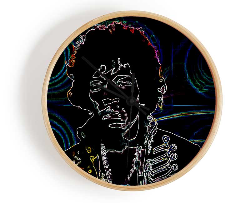 Jimi Hendrix Psychedelic Clock - Wallart-Direct UK