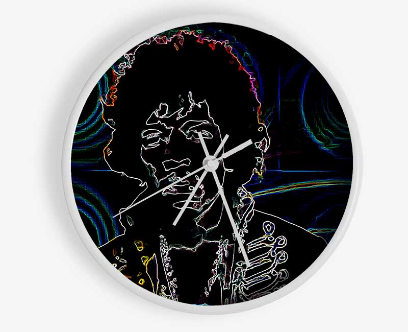 Jimi Hendrix Psychedelic Clock - Wallart-Direct UK