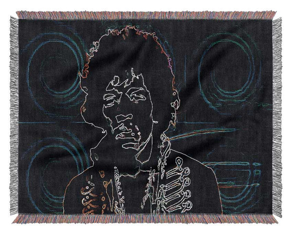 Jimi Hendrix Psychedelic Woven Blanket