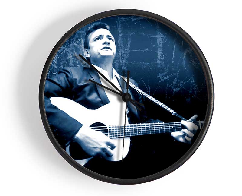 Johnny Cash Blue Clock - Wallart-Direct UK