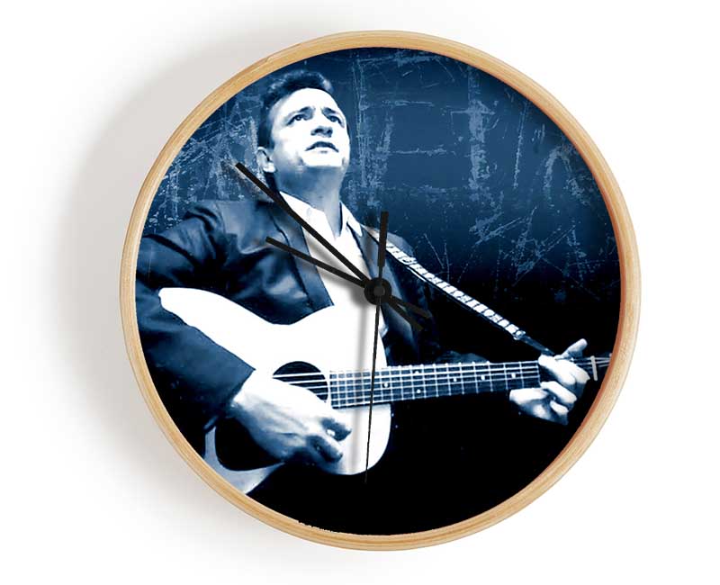 Johnny Cash Blue Clock - Wallart-Direct UK