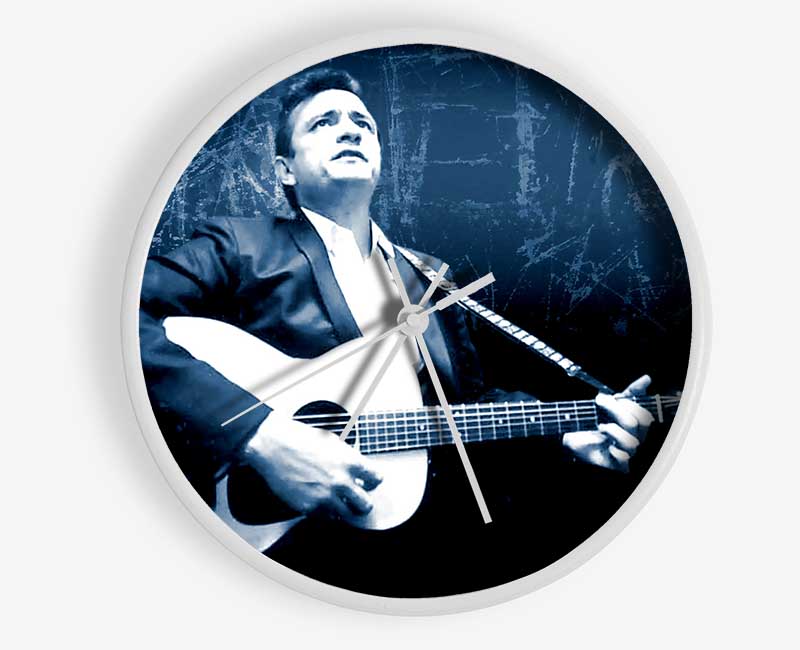 Johnny Cash Blue Clock - Wallart-Direct UK