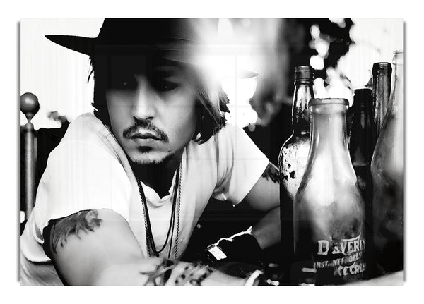 Johnny Depp Hut B~w