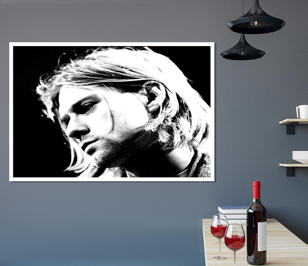 Kurt Cobain Face Print Poster Wall Art