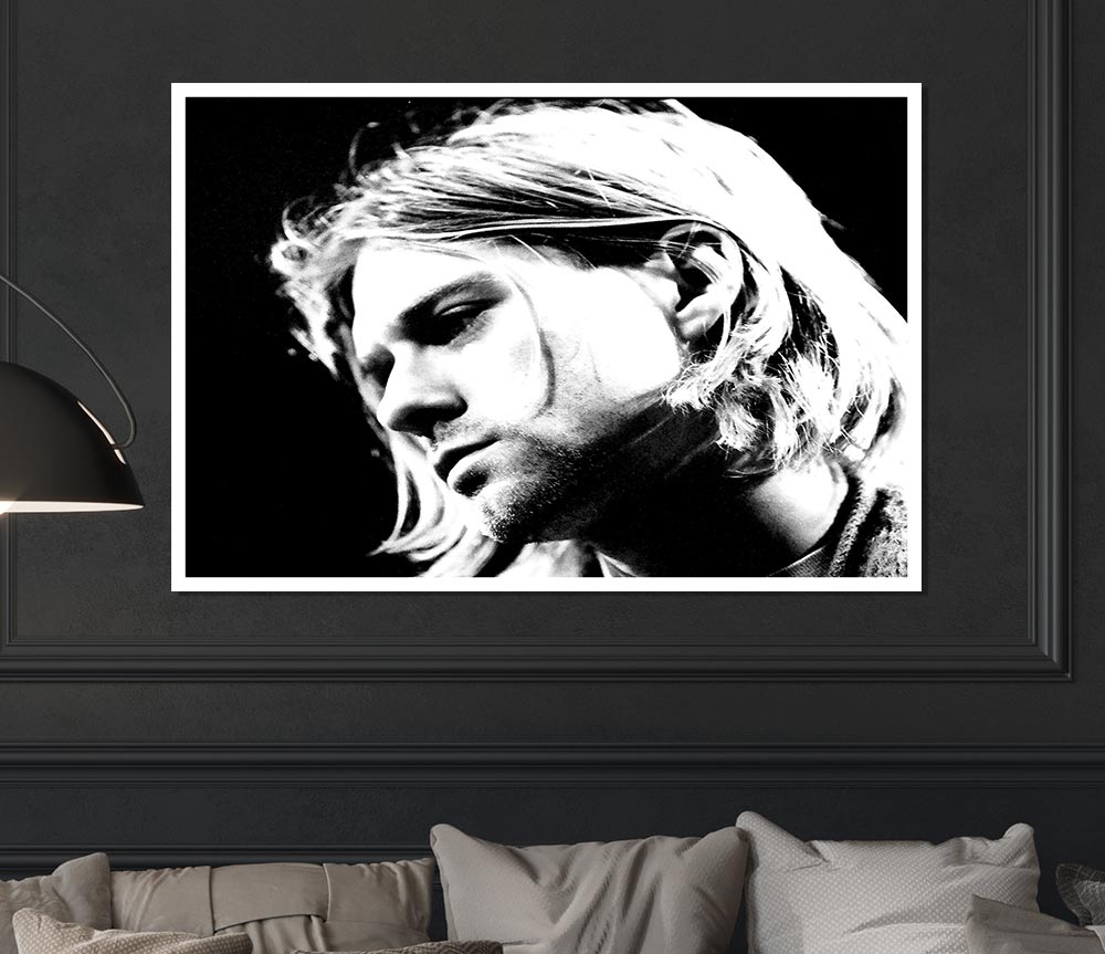 Kurt Cobain Face Print Poster Wall Art