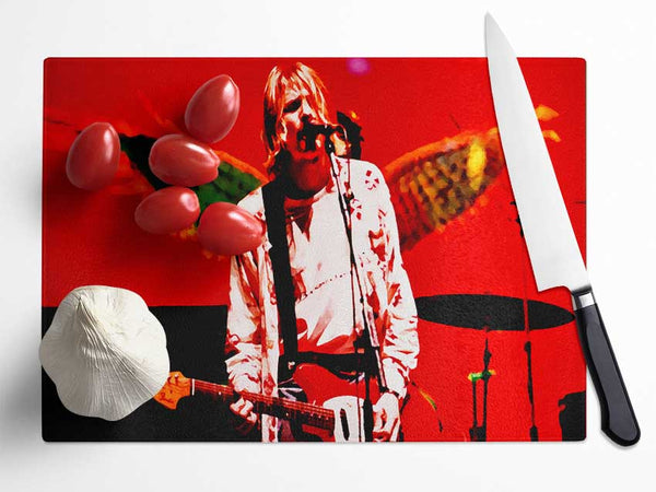 Kurt Cobain Angel Wings Glass Chopping Board