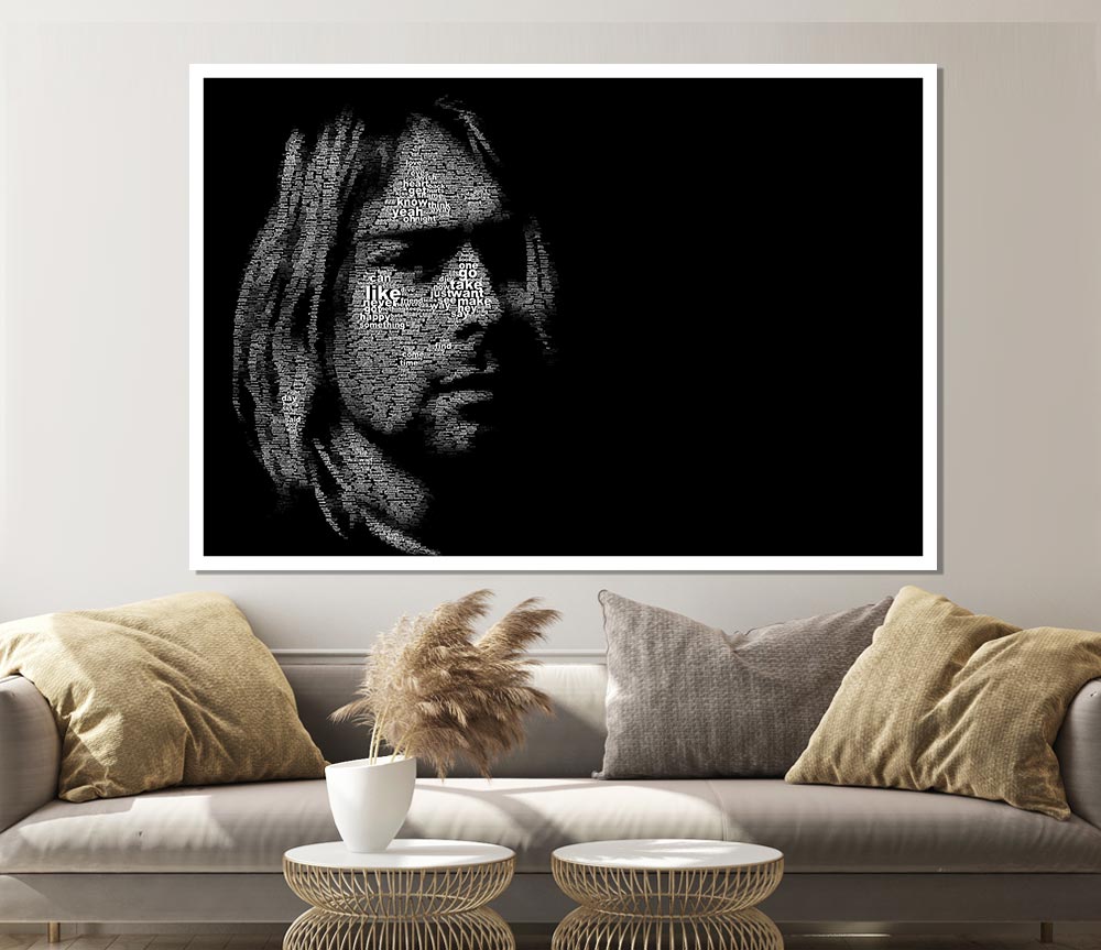 Kurt Cobain Portrait Print Poster Wall Art