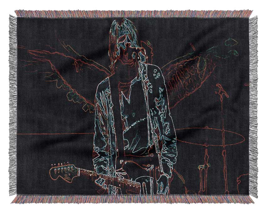 Kurt Cobain Woven Blanket