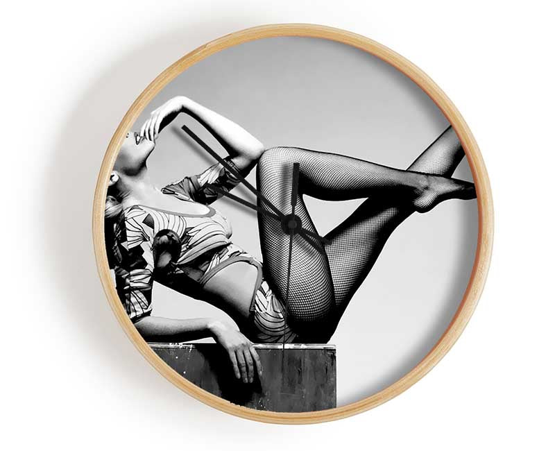 Kylie Minogue Legs B n W Clock - Wallart-Direct UK