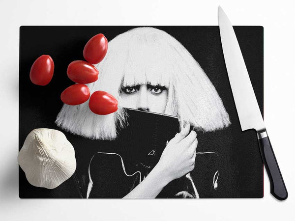 Lady Gaga Glass Chopping Board