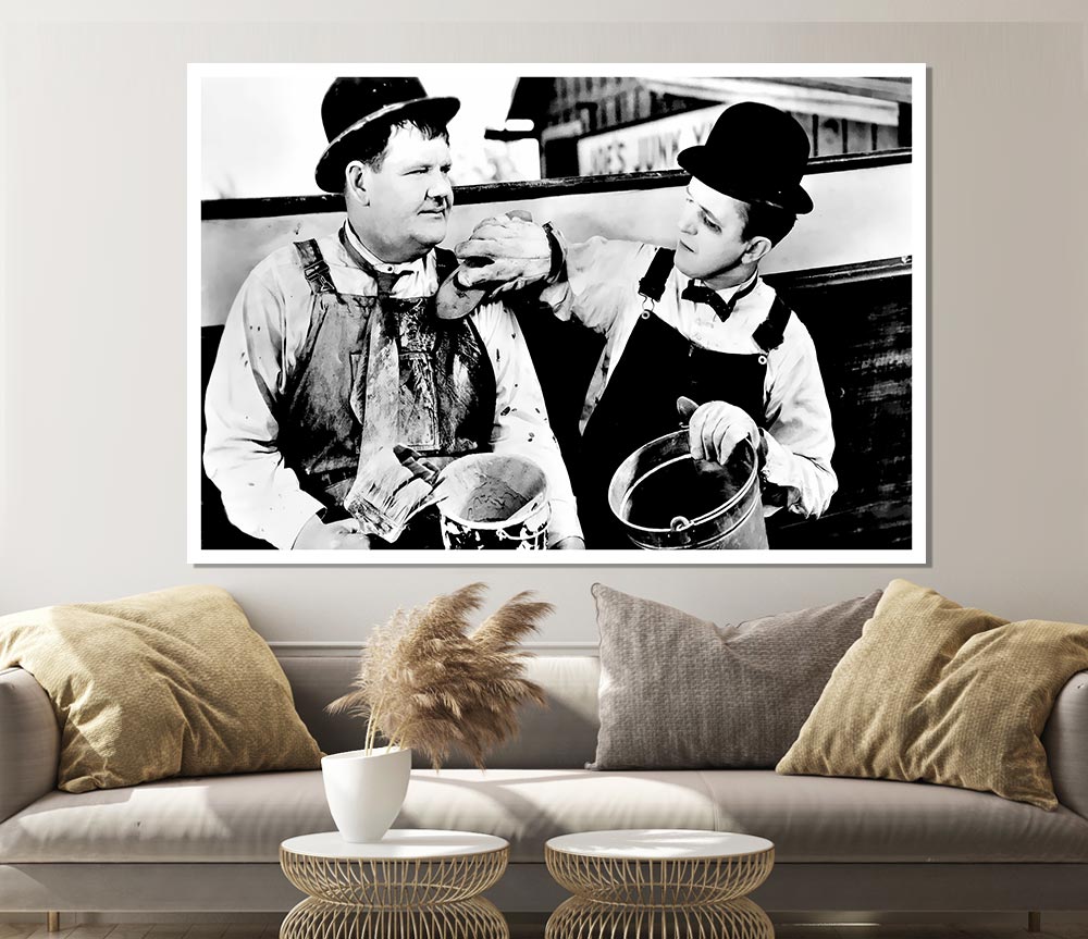 Laurel N Hardy Towed In The Hole Print Poster Wall Art