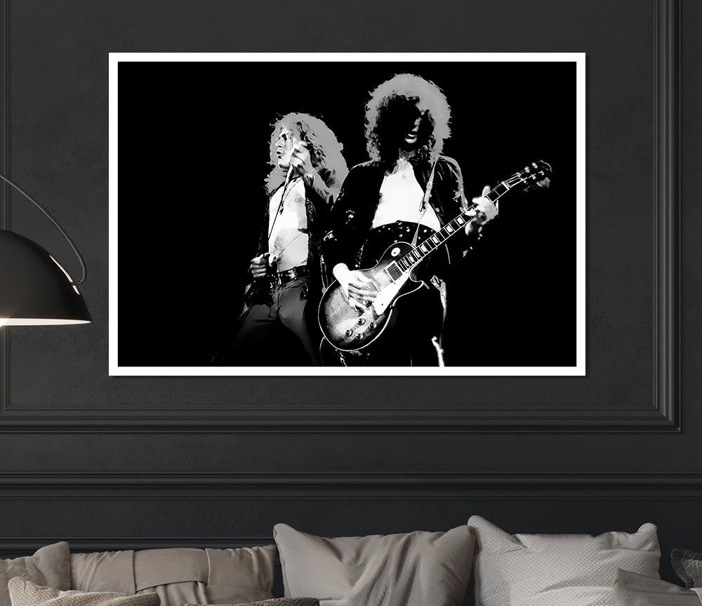 Led Zepplin On Stage Print Poster Wall Art