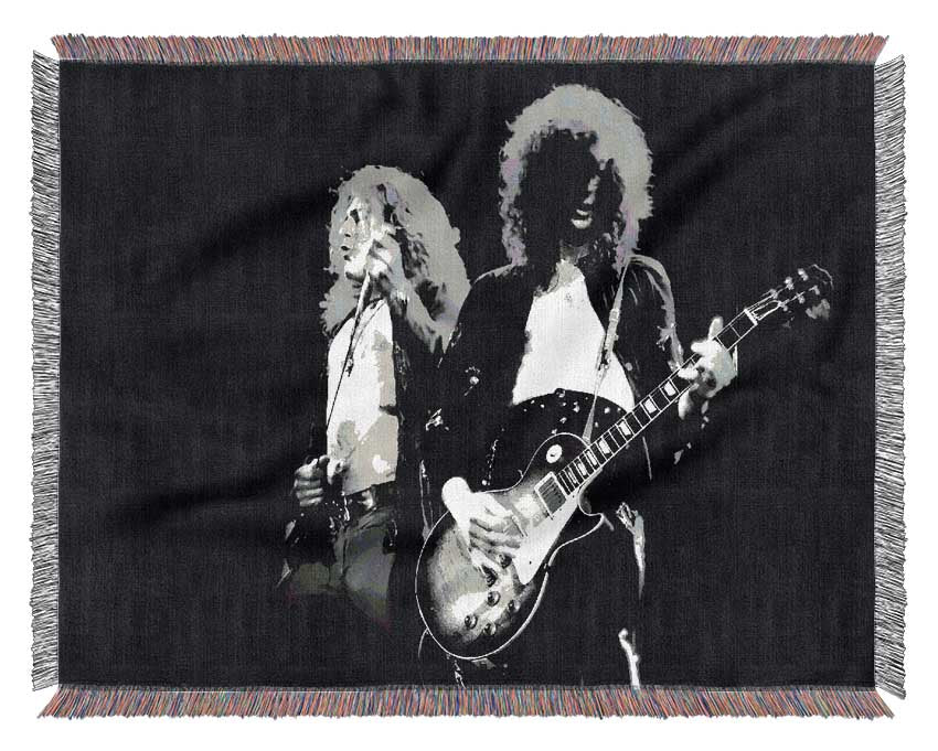 Led Zepplin On Stage Woven Blanket