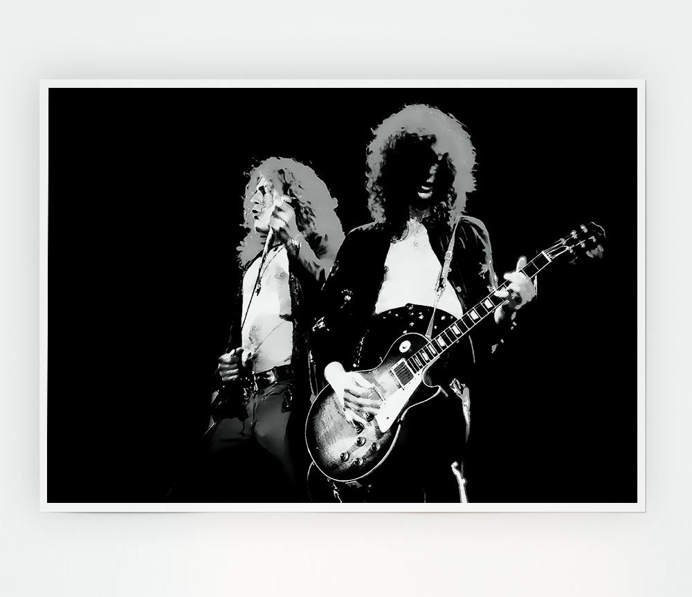 Led Zepplin On Stage Print Poster Wall Art