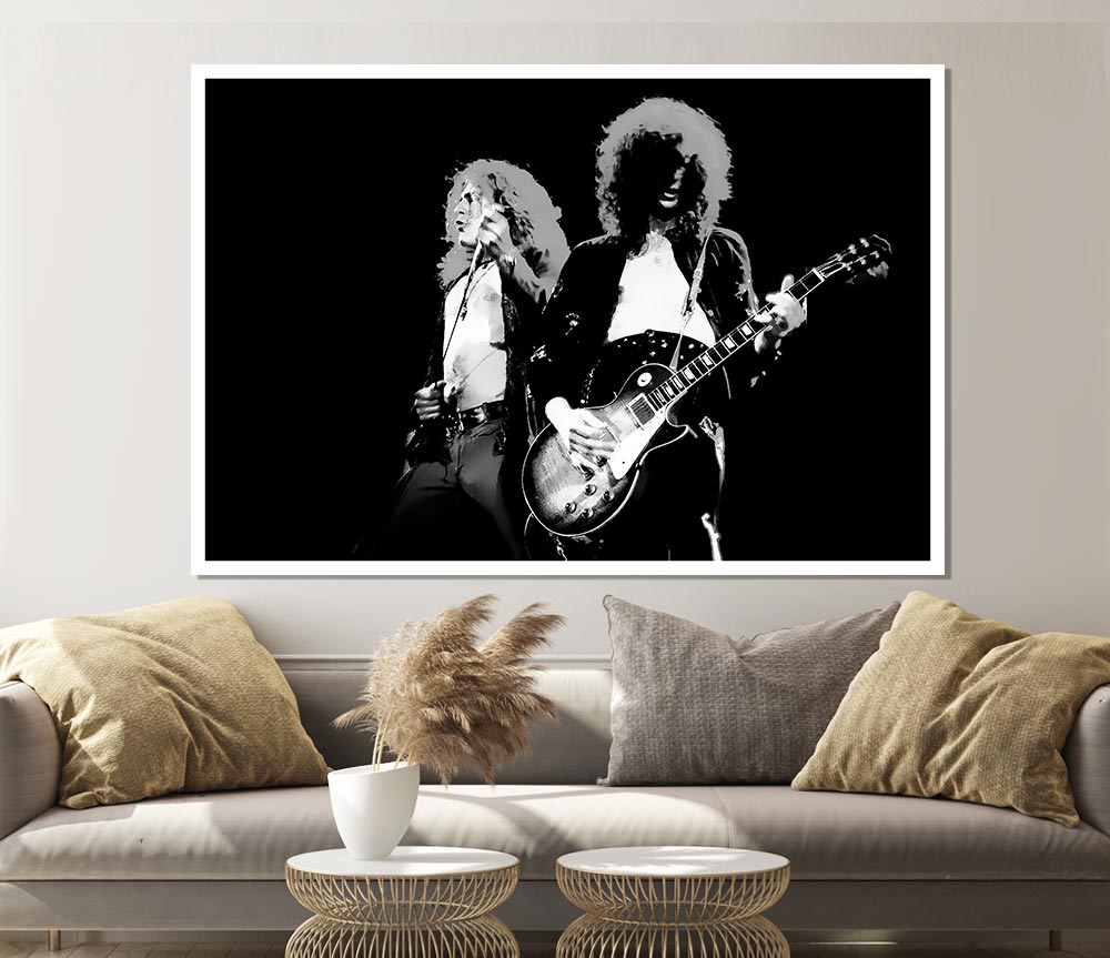 Led Zepplin On Stage Print Poster Wall Art