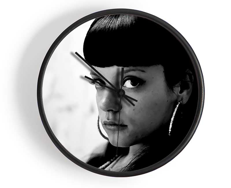 Lily Allen B n W Clock - Wallart-Direct UK