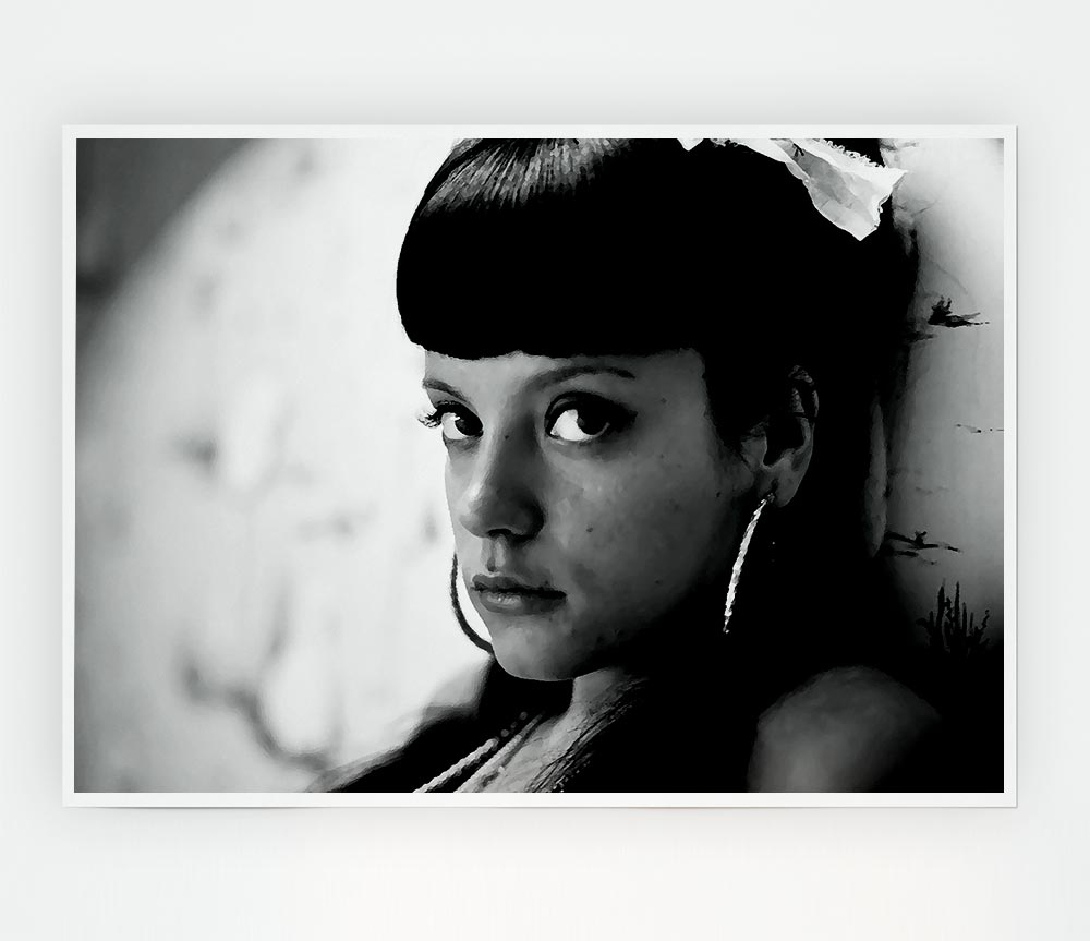 Lily Allen B N W Print Poster Wall Art