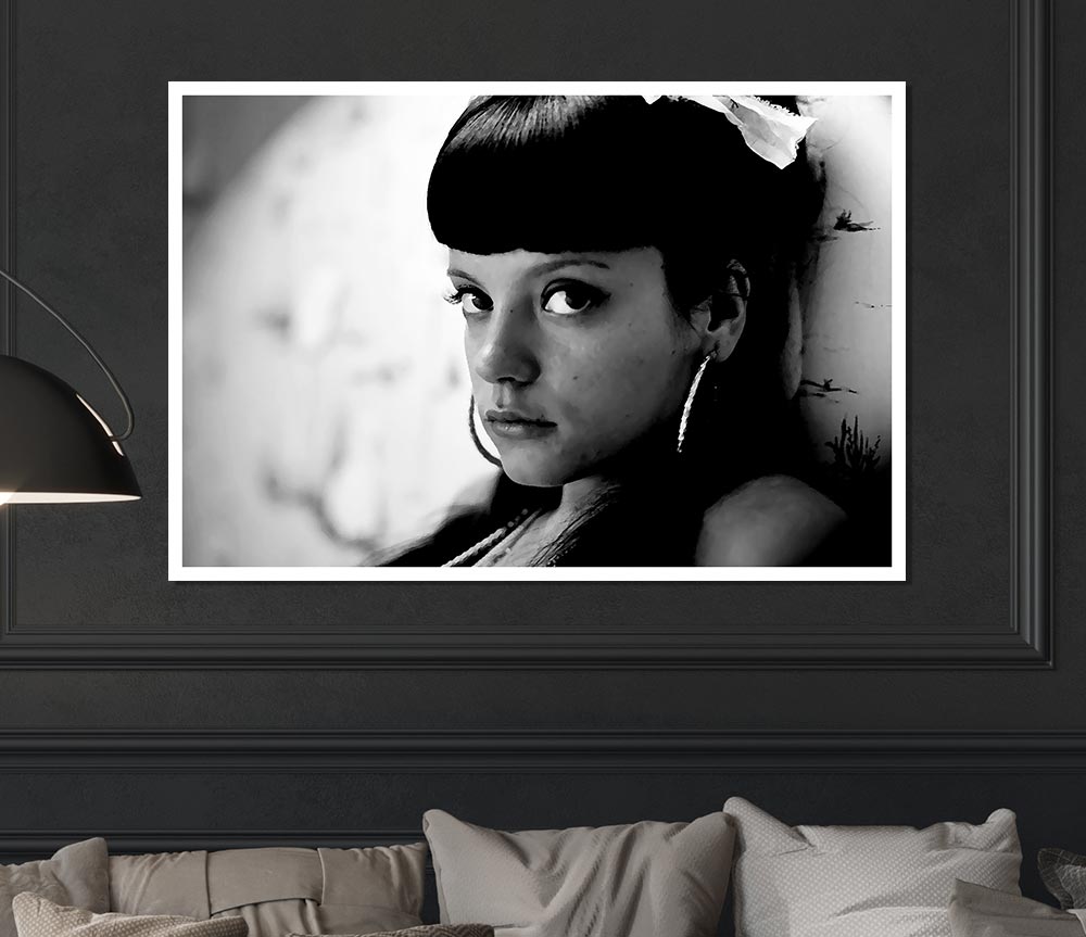 Lily Allen B N W Print Poster Wall Art