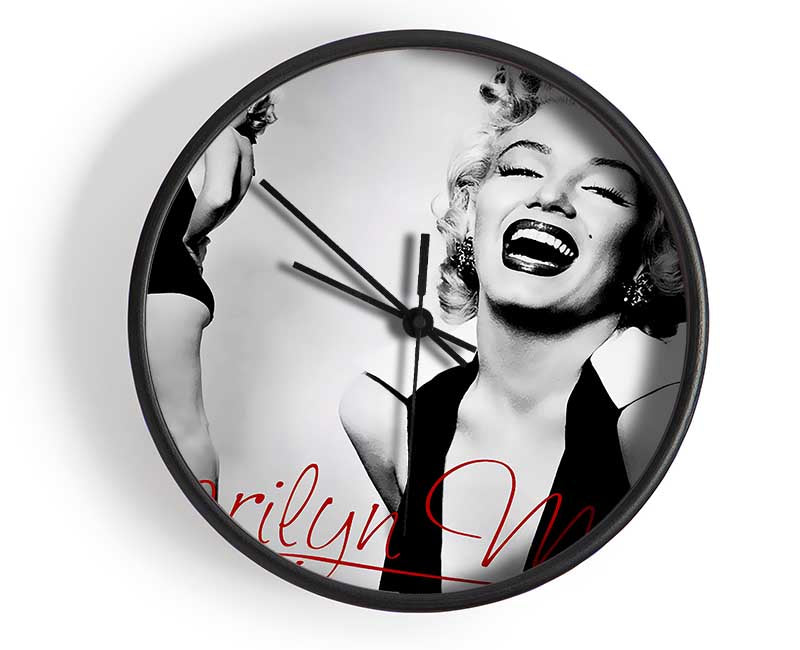 Marilyn Monroe B n W Red Clock - Wallart-Direct UK