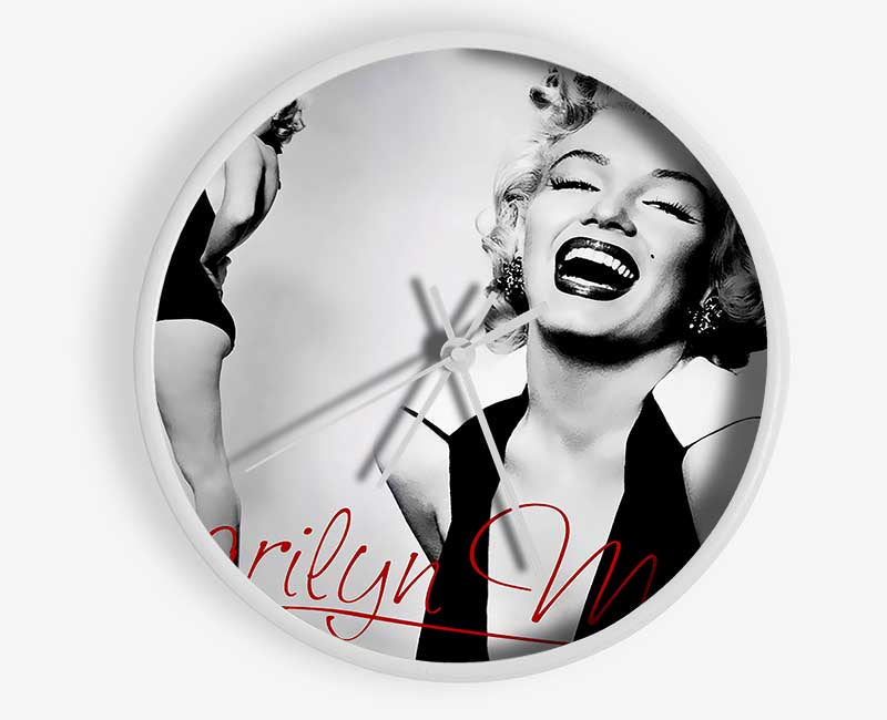 Marilyn Monroe B n W Red Clock - Wallart-Direct UK