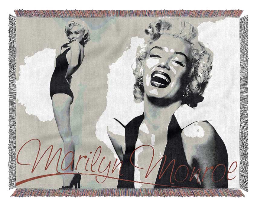 Marilyn Monroe B n W Red Woven Blanket