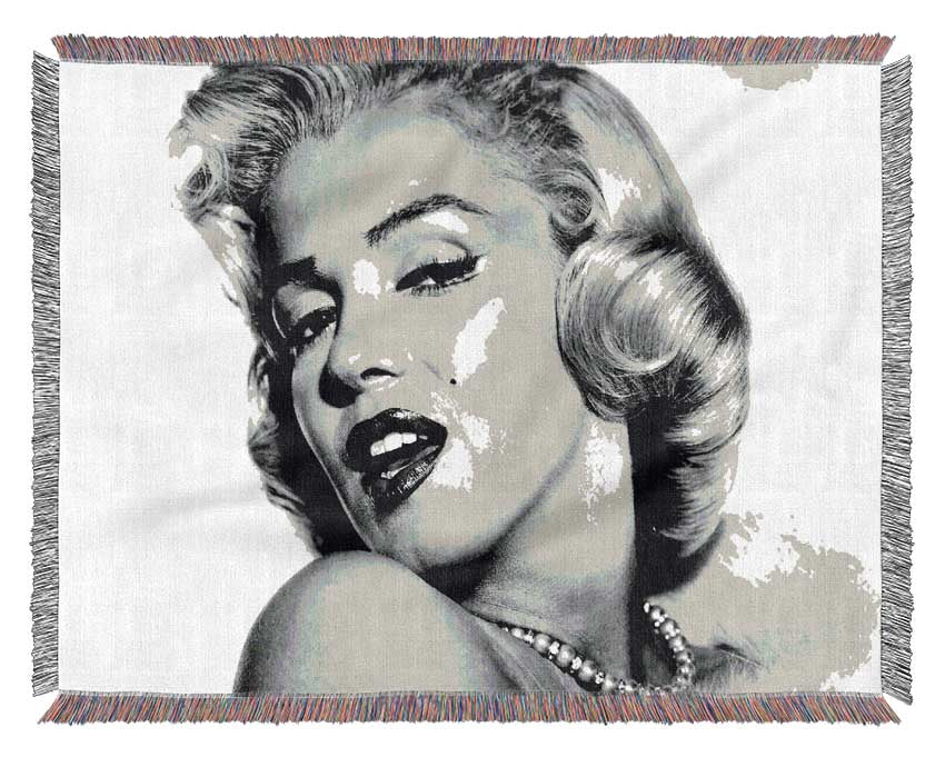 Marilyn Monroe Black And White Woven Blanket