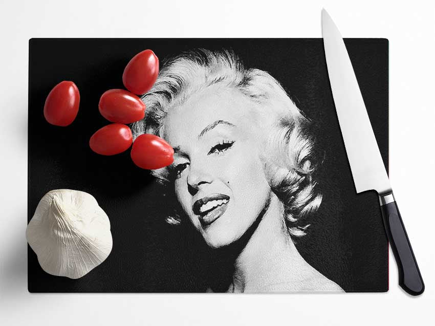 Marilyn Monroe Bus Stop Glass Chopping Board