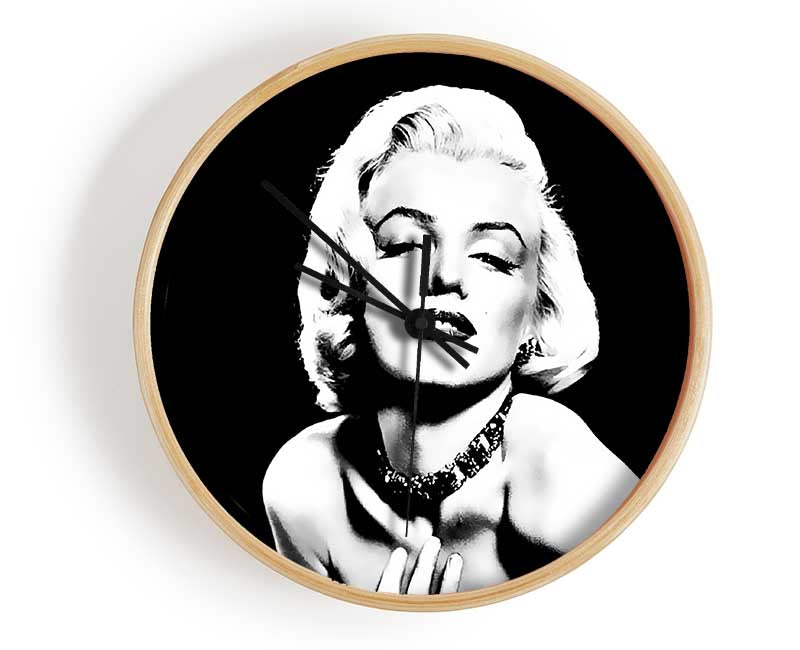 Marilyn Monroe Glamour B n W Clock - Wallart-Direct UK