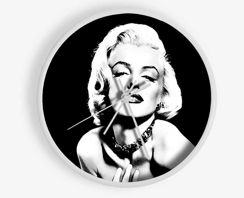 Marilyn Monroe Glamour B n W Clock - Wallart-Direct UK