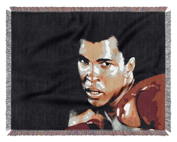 Muhammad Ali Boxing Gloves Woven Blanket