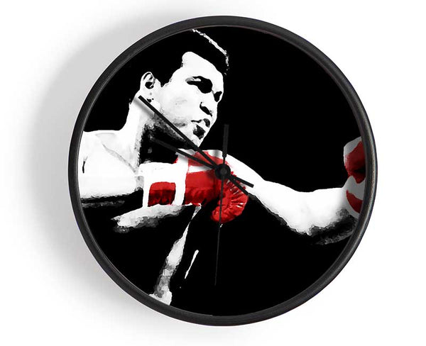 Muhammad Ali Red Boxing Gloves Clock - Wallart-Direct UK